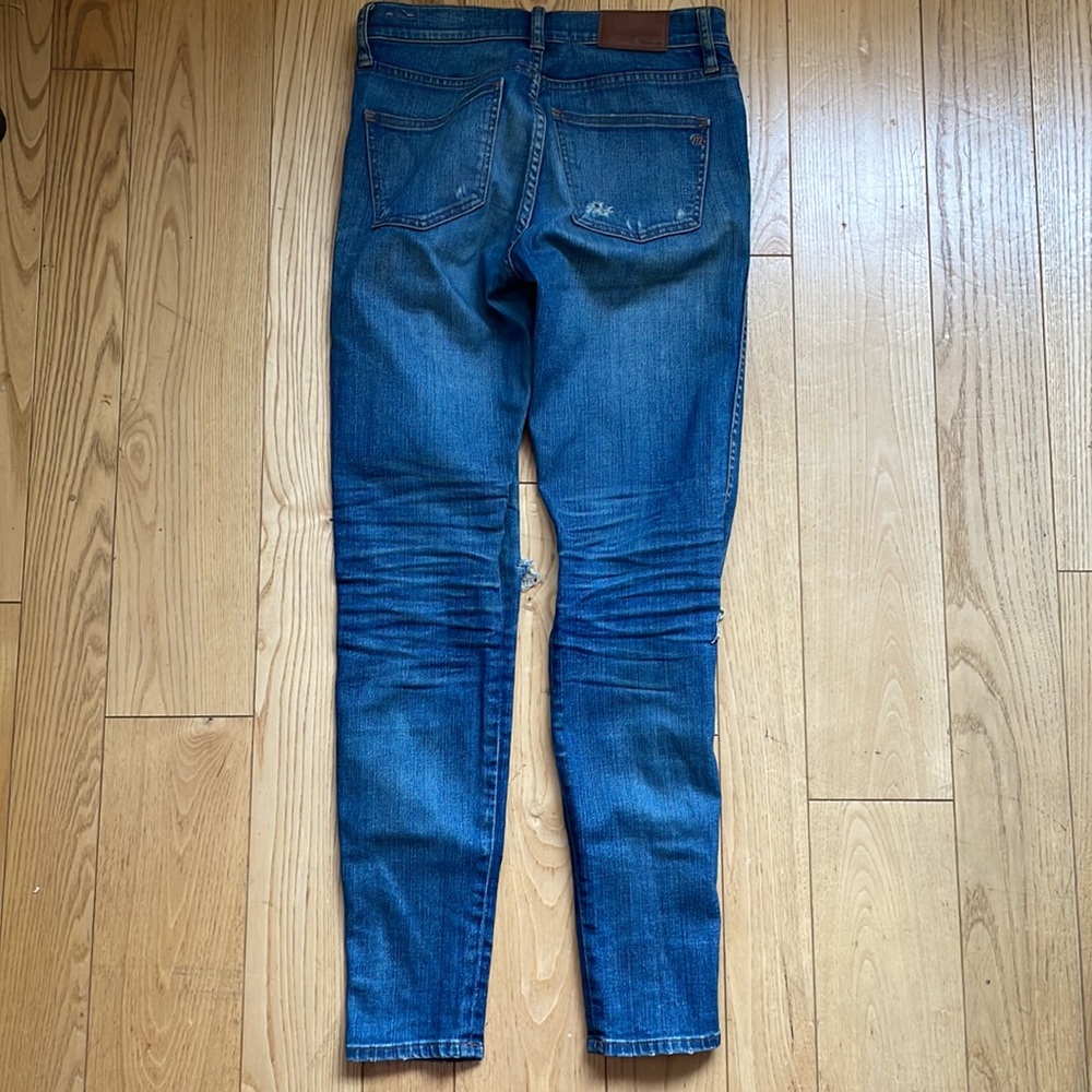 Madewell 9” high riser skinny skinny busted knee jeans EUC size 25 - Picture 8 of 10